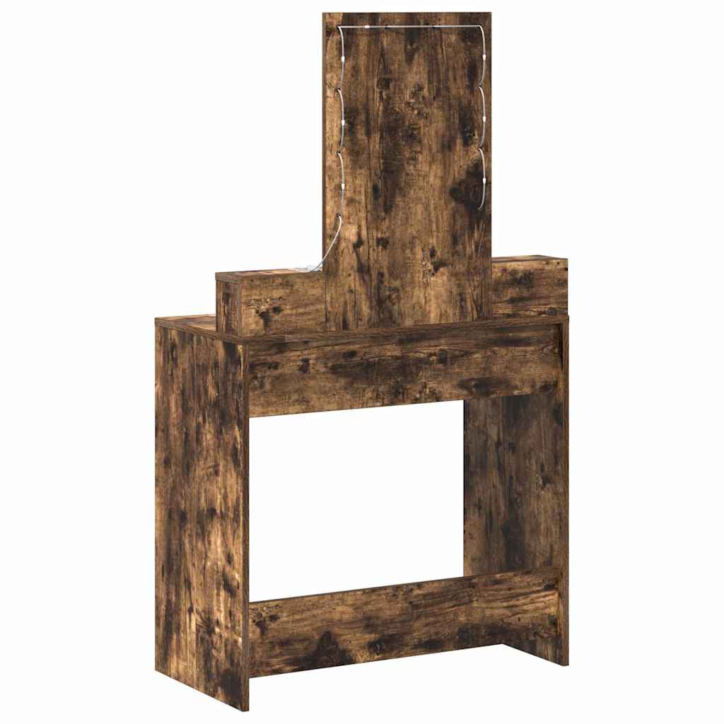 Sminkebord med speillys Brun 79 x 41 x 140 cm Konstruert tre
