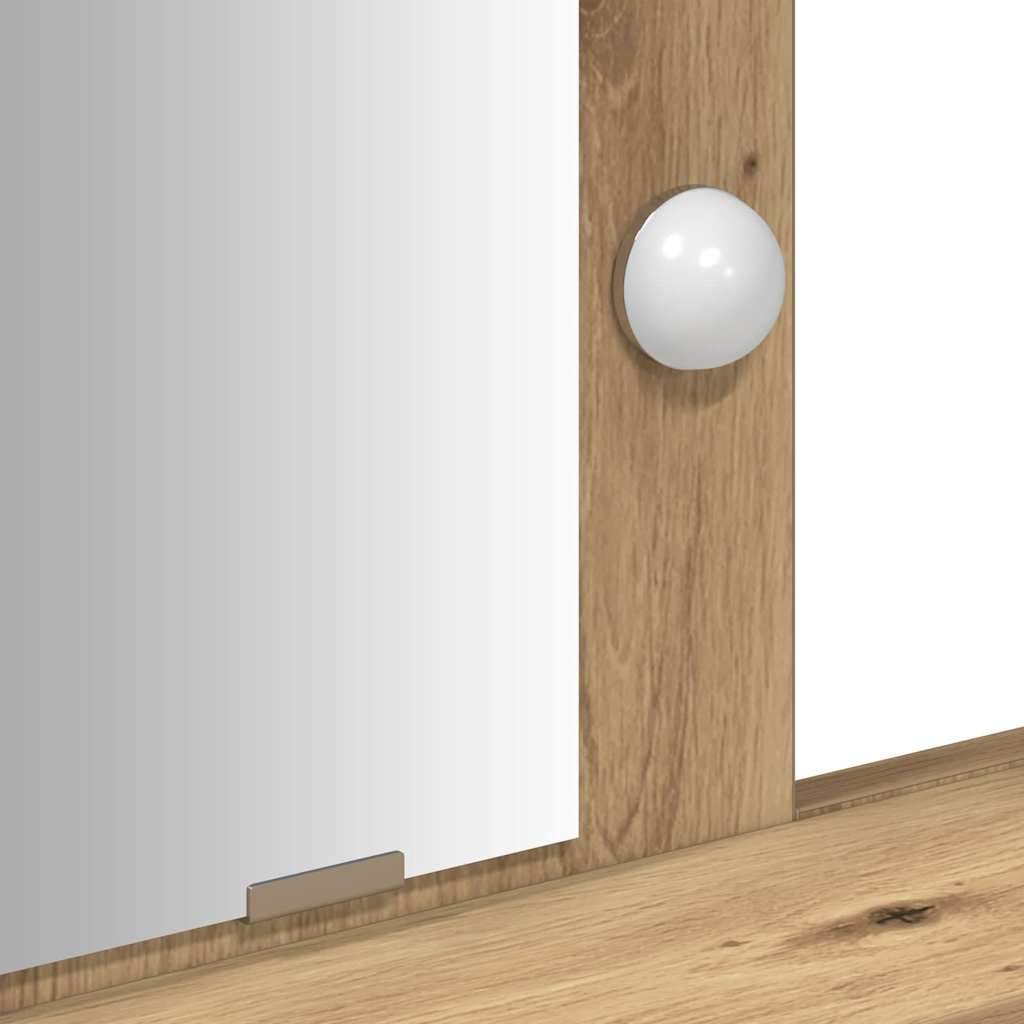 Sminkebord med speillys Brun 79 x 41 x 140 cm Konstruert tre