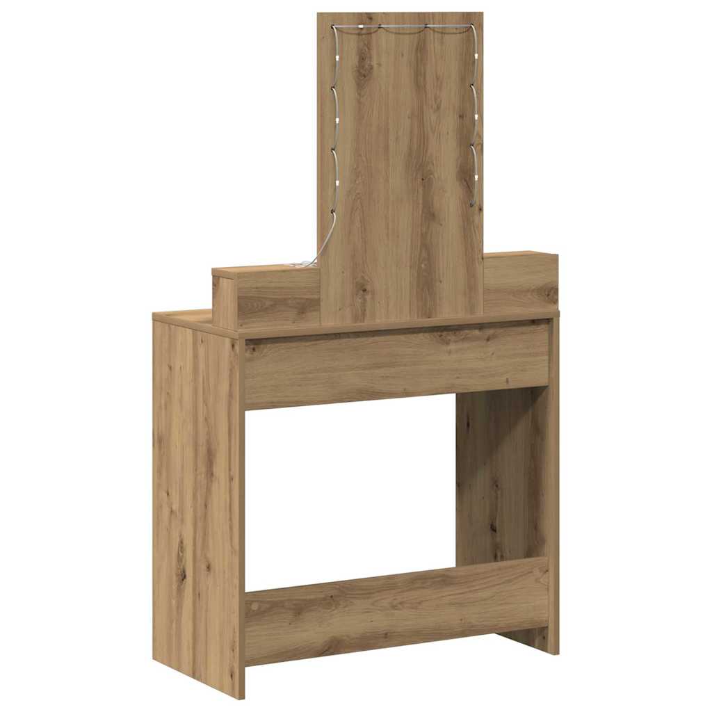 Sminkebord med speillys Brun 79 x 41 x 140 cm Konstruert tre