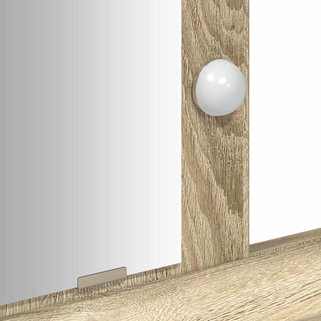 Sminkebord med speillys Brun 100 x 41 x 140 cm Konstruert tre