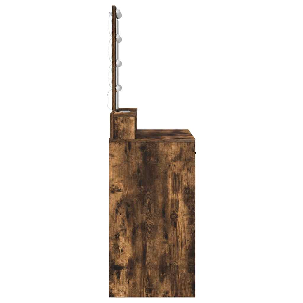 Sminkebord med speillys Brun 100 x 41 x 140 cm Konstruert tre