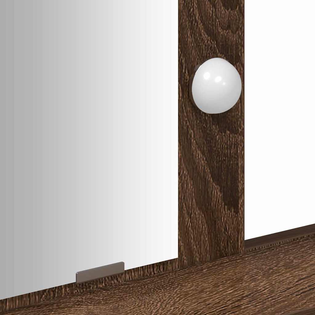 Sminkebord med speillys Brun 100 x 41 x 140 cm Konstruert tre