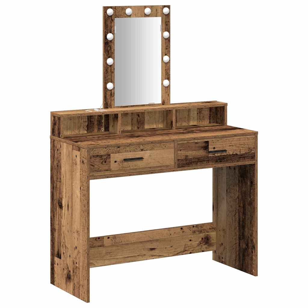 Sminkebord med speillys Brun 100 x 41 x 140 cm Konstruert tre