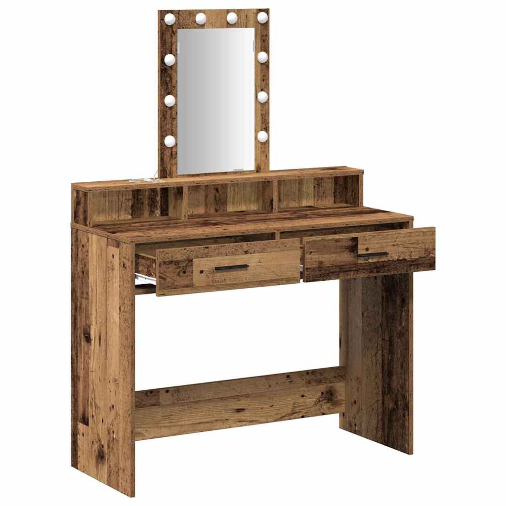 Sminkebord med speillys Brun 100 x 41 x 140 cm Konstruert tre
