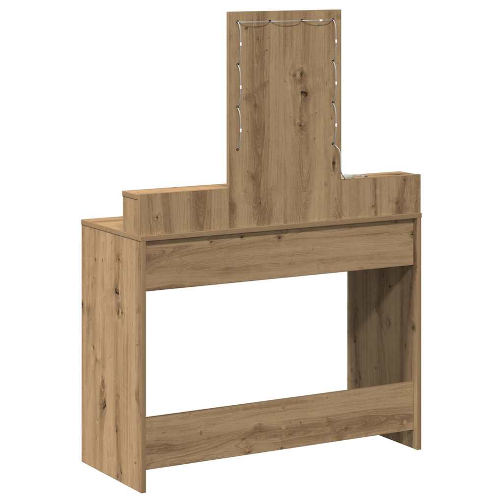Sminkebord med speillys Brun 100 x 41 x 140 cm Konstruert tre
