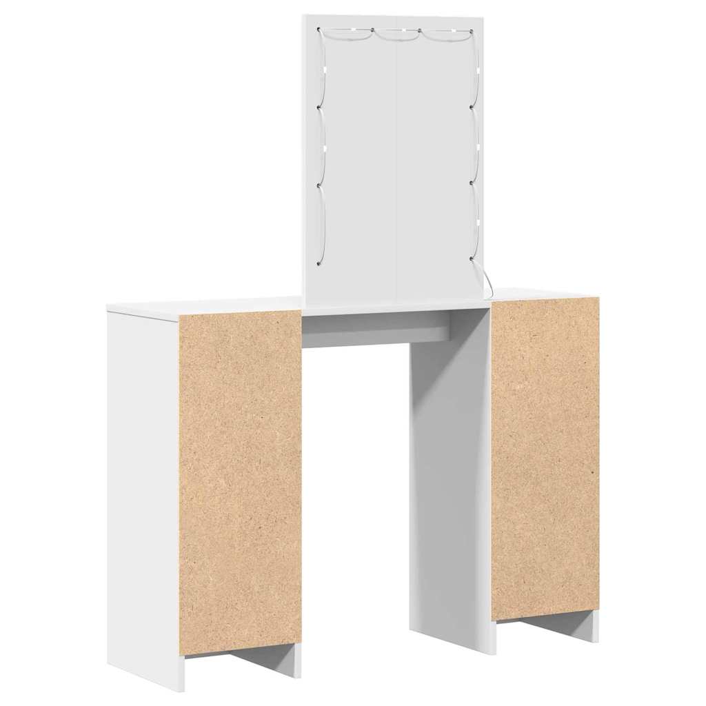 Sminkebord med speillys Hvit 102 x 33 x 135 cm Konstruert tre