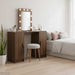 Sminkebord med speillys Brun 102 x 33 x 135 cm Konstruert tre