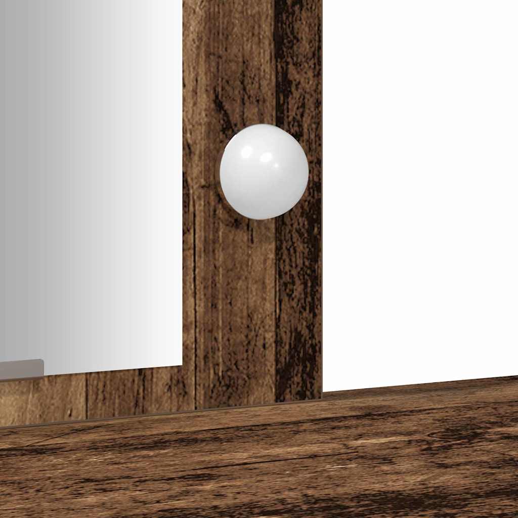 Sminkebord med speillys Brun 102 x 33 x 135 cm Konstruert tre