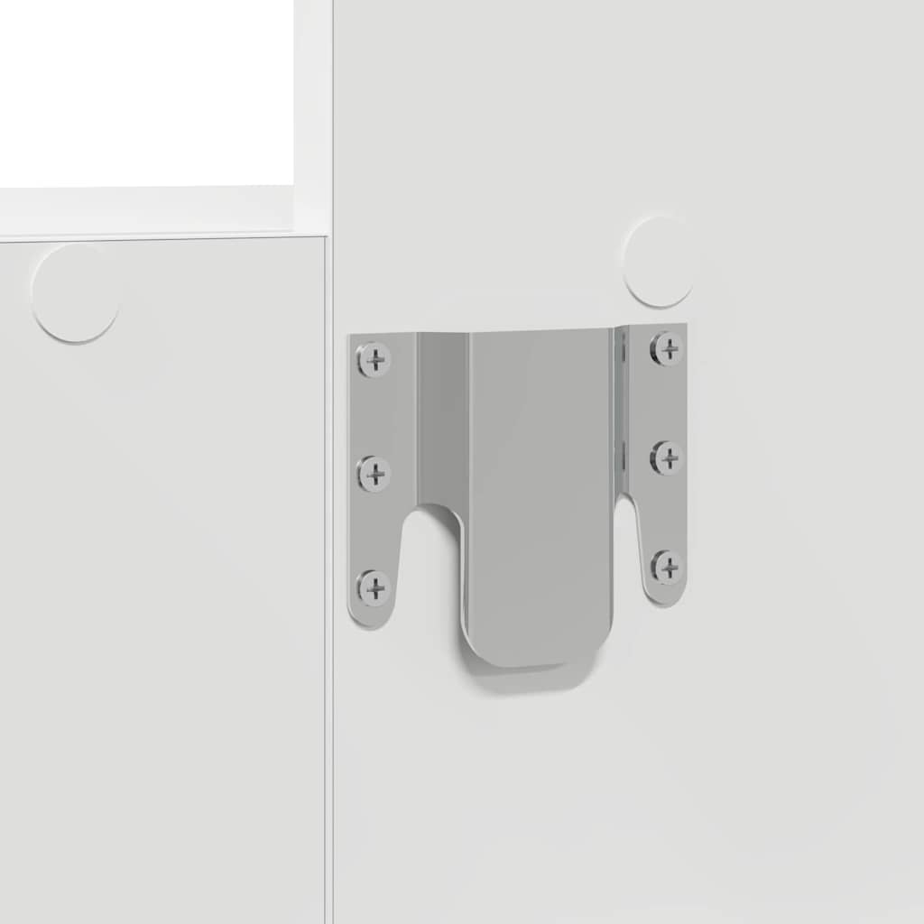 Sminkebord med speillys Hvit 60 x 40 x 70 cm Konstruert tre