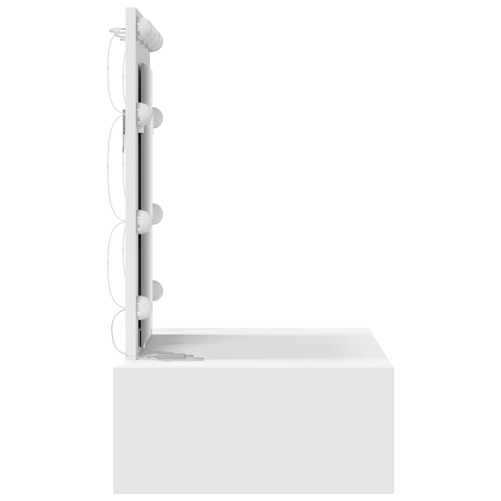 Sminkebord med speillys Hvit 60 x 40 x 70 cm Konstruert tre