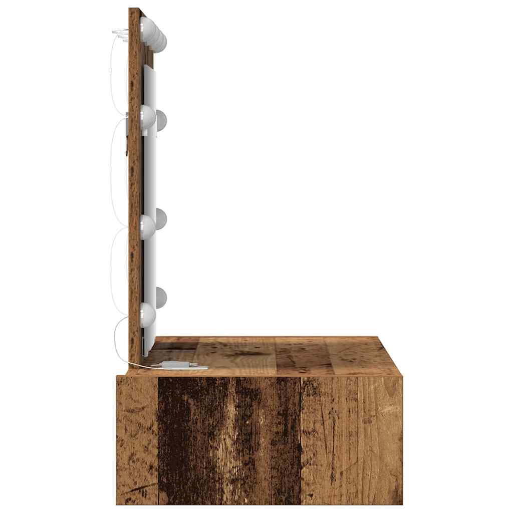 Sminkebord med speillys Brun 60 x 40 x 70 cm Konstruert tre