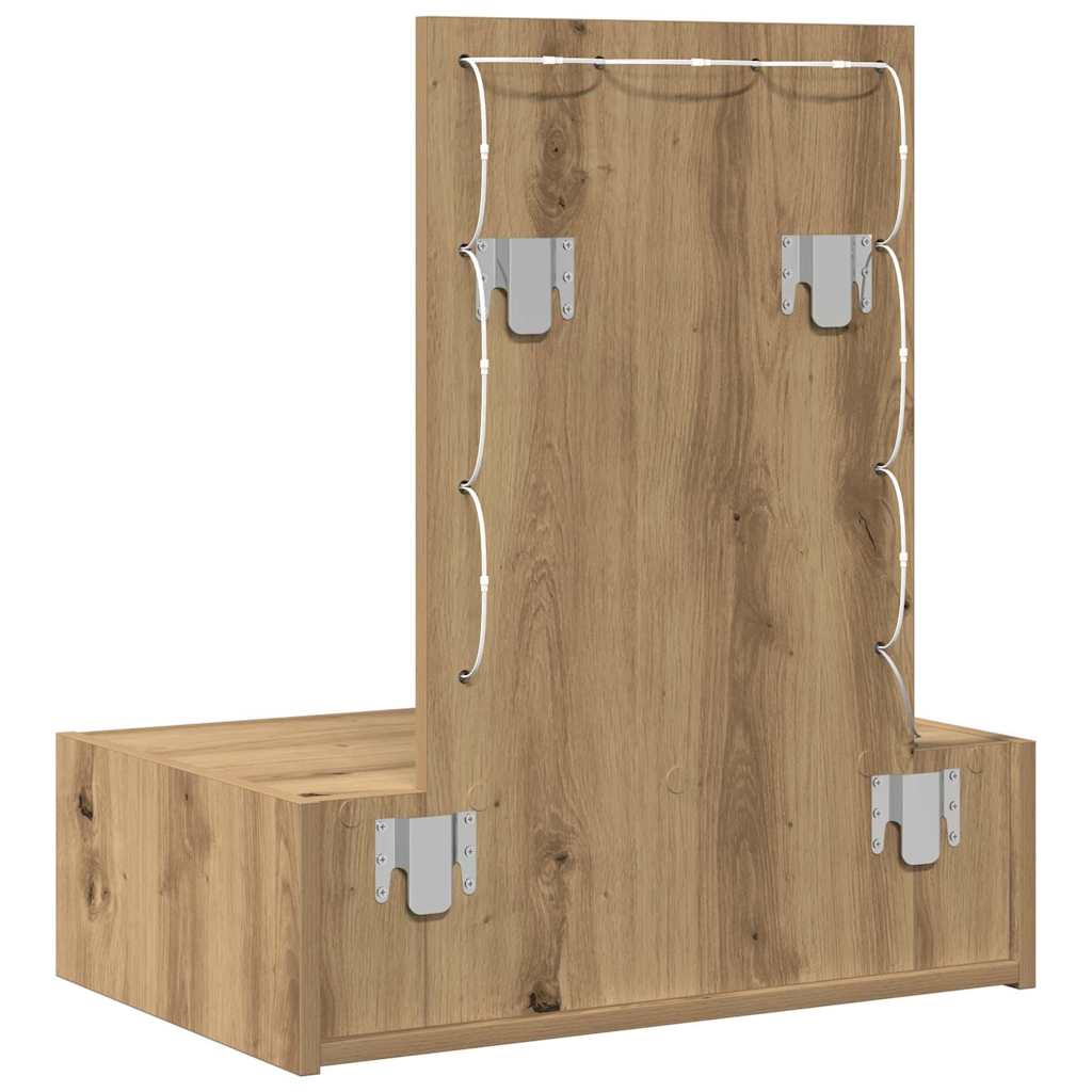 Sminkebord med speillys Brun 60 x 40 x 70 cm Konstruert tre
