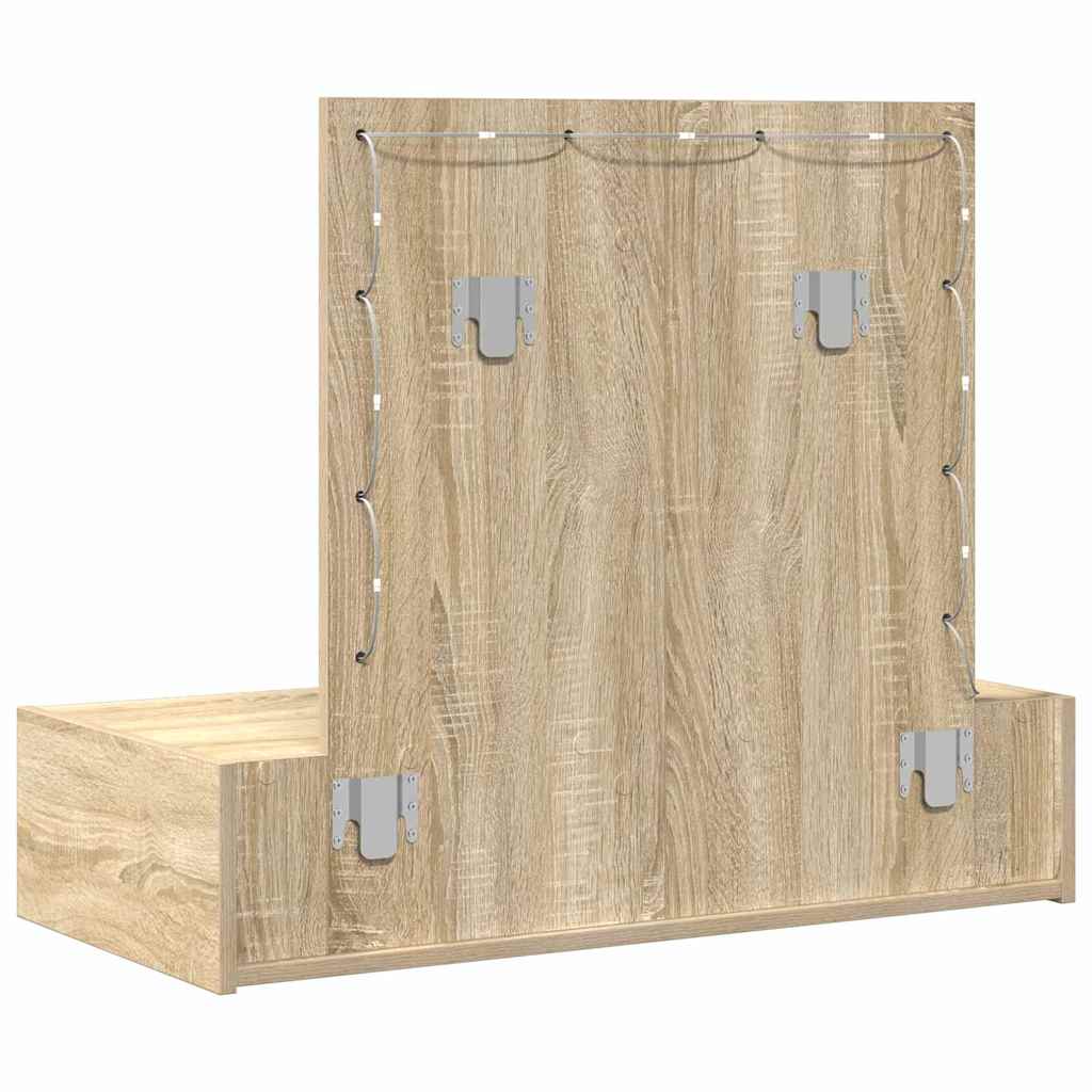 Sminkebord med speillys Brun 83 x 40 x 70 cm Konstruert tre