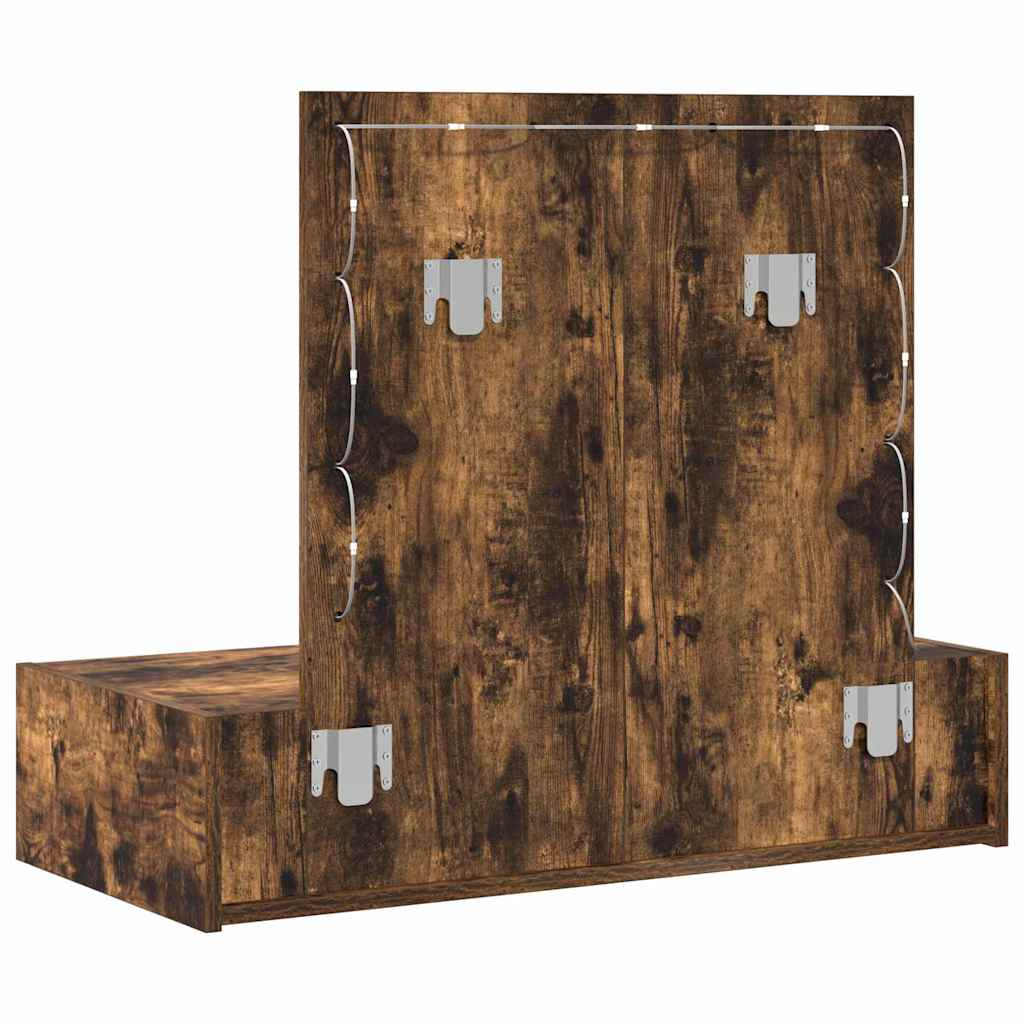 Sminkebord med speillys Brun 83 x 40 x 70 cm Konstruert tre