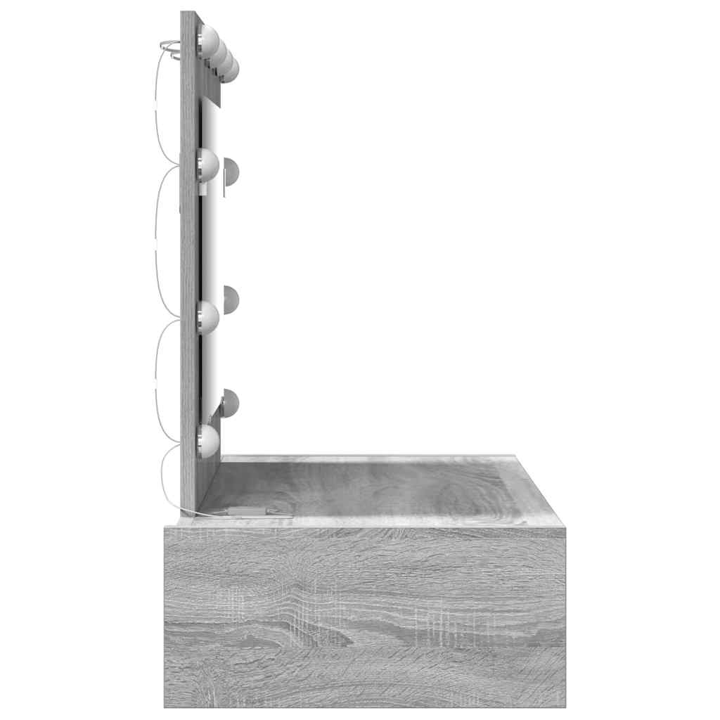 Sminkebord med speillys Grå 83 x 40 x 70 cm Konstruert tre