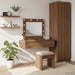 Sminkebord med speillys Brun 83 x 40 x 70 cm Konstruert tre