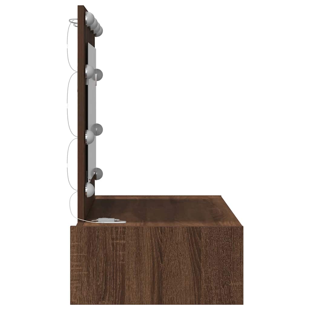 Sminkebord med speillys Brun 83 x 40 x 70 cm Konstruert tre