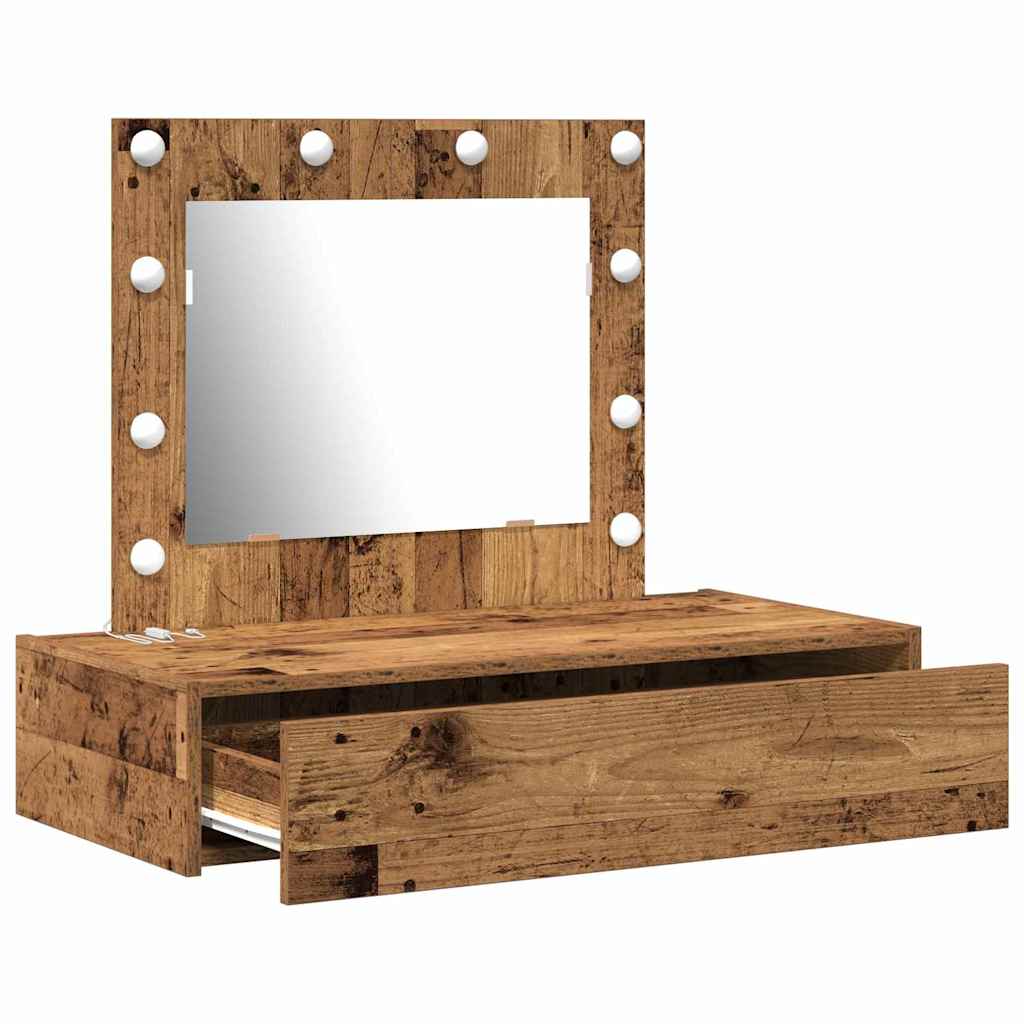 Sminkebord med speillys Brun 83 x 40 x 70 cm Konstruert tre
