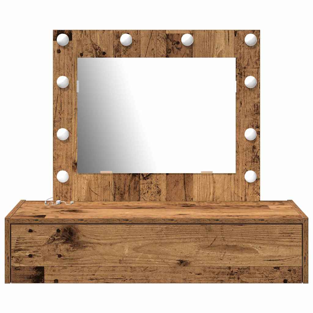 Sminkebord med speillys Brun 83 x 40 x 70 cm Konstruert tre
