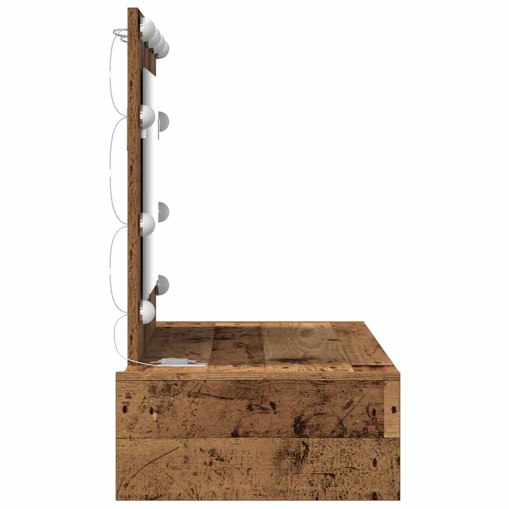 Sminkebord med speillys Brun 83 x 40 x 70 cm Konstruert tre