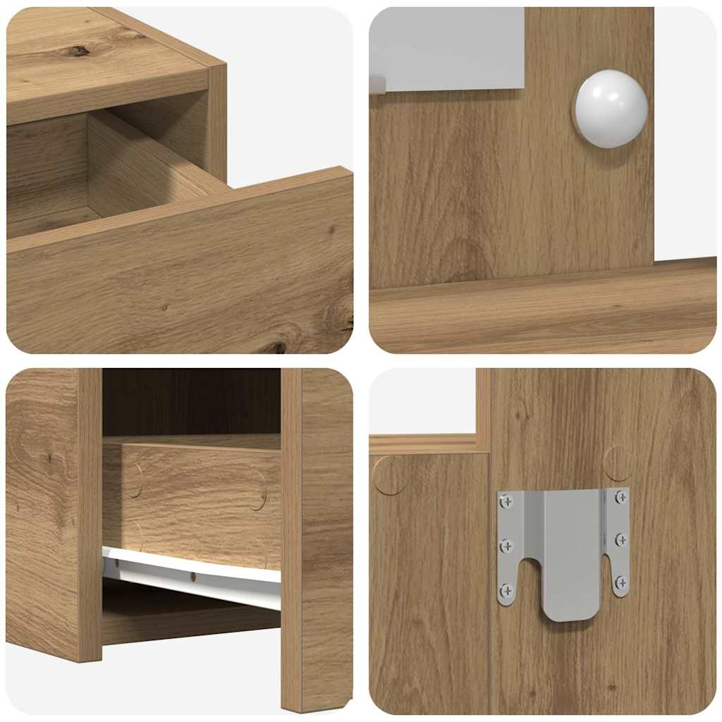 Sminkebord med speillys Brun 83 x 40 x 70 cm Konstruert tre