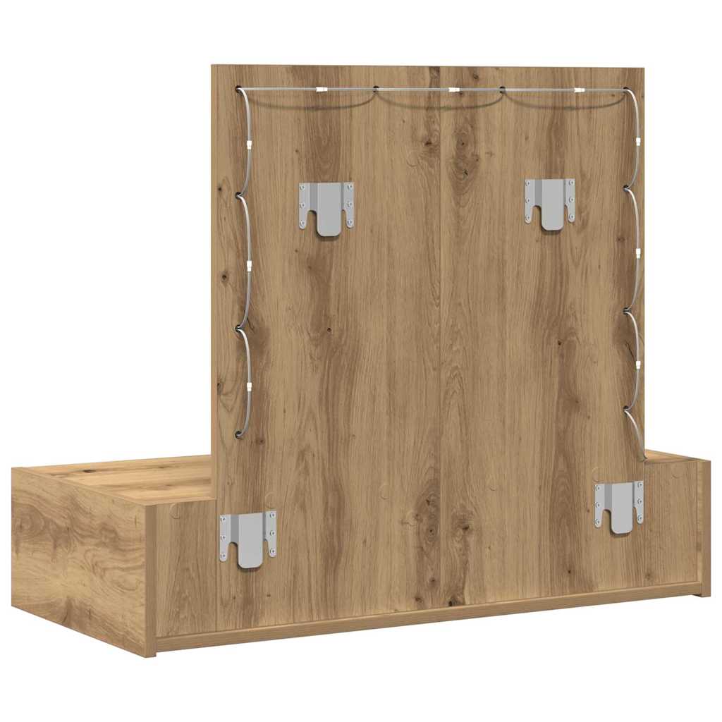 Sminkebord med speillys Brun 83 x 40 x 70 cm Konstruert tre