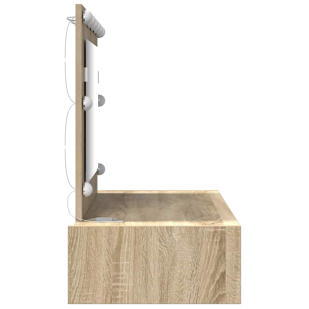 Sminkebord med speillys Brun 100 x 40 x 70 cm Konstruert tre
