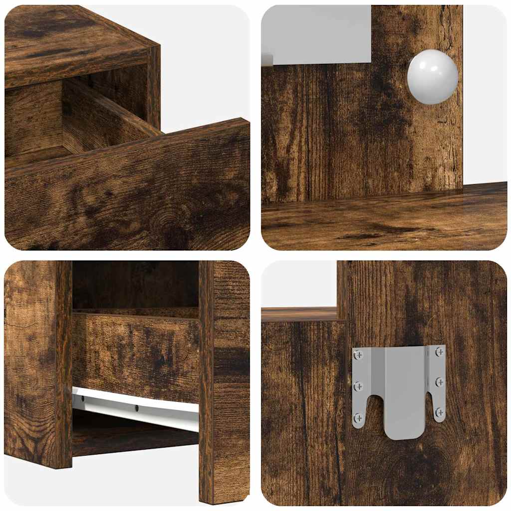Sminkebord med speillys Brun 100 x 40 x 70 cm Konstruert tre