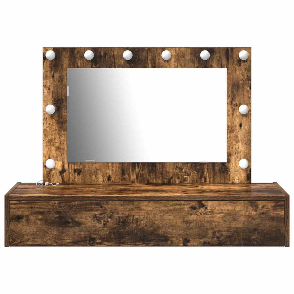Sminkebord med speillys Brun 100 x 40 x 70 cm Konstruert tre