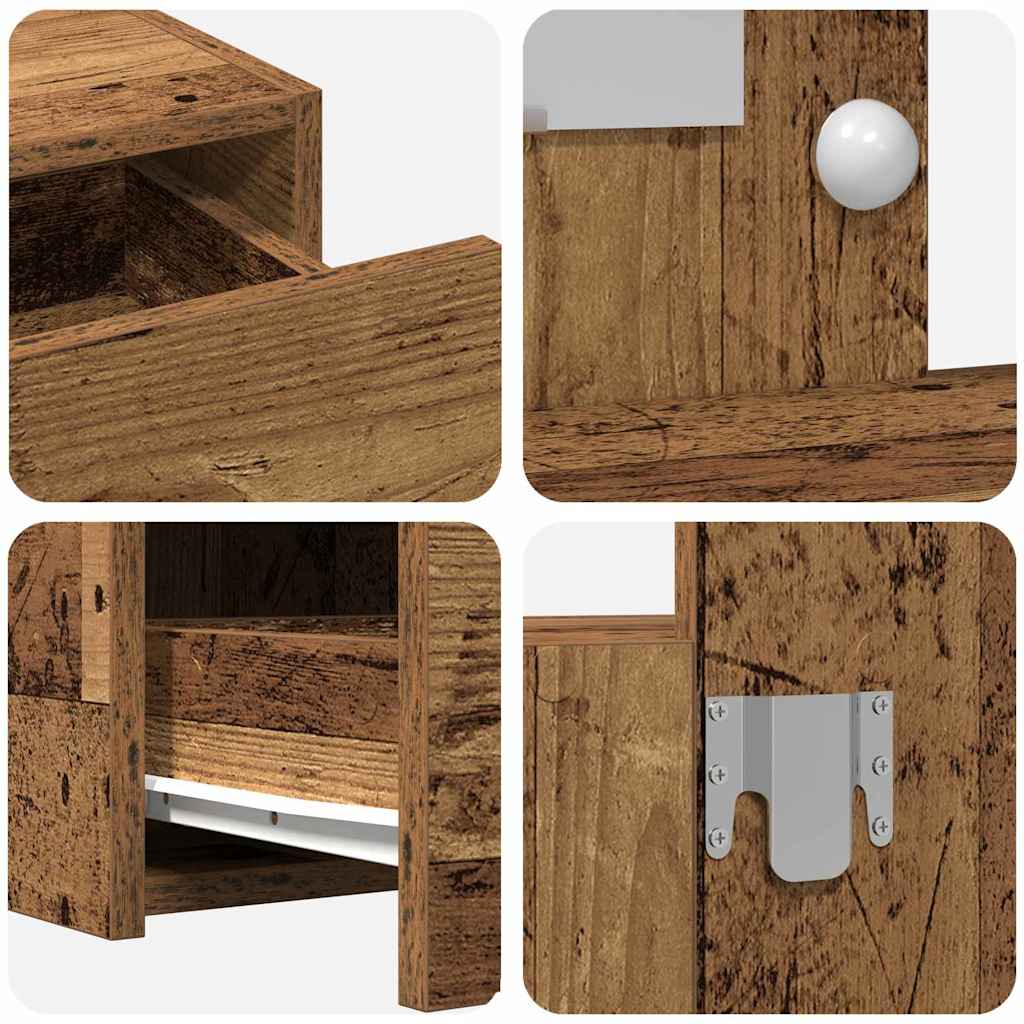 Sminkebord med speillys Brun 100 x 40 x 70 cm Konstruert tre