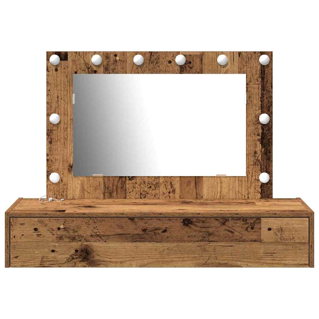 Sminkebord med speillys Brun 100 x 40 x 70 cm Konstruert tre