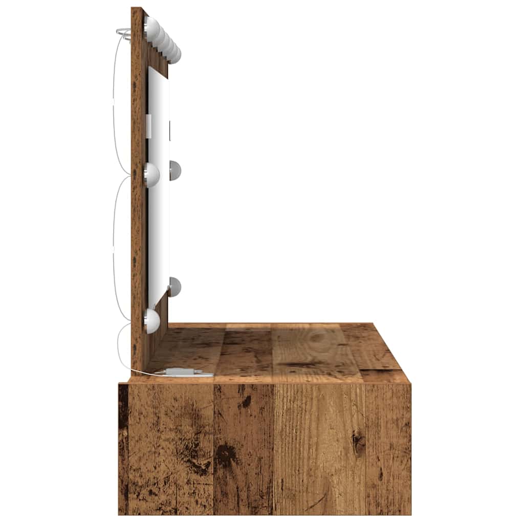 Sminkebord med speillys Brun 100 x 40 x 70 cm Konstruert tre