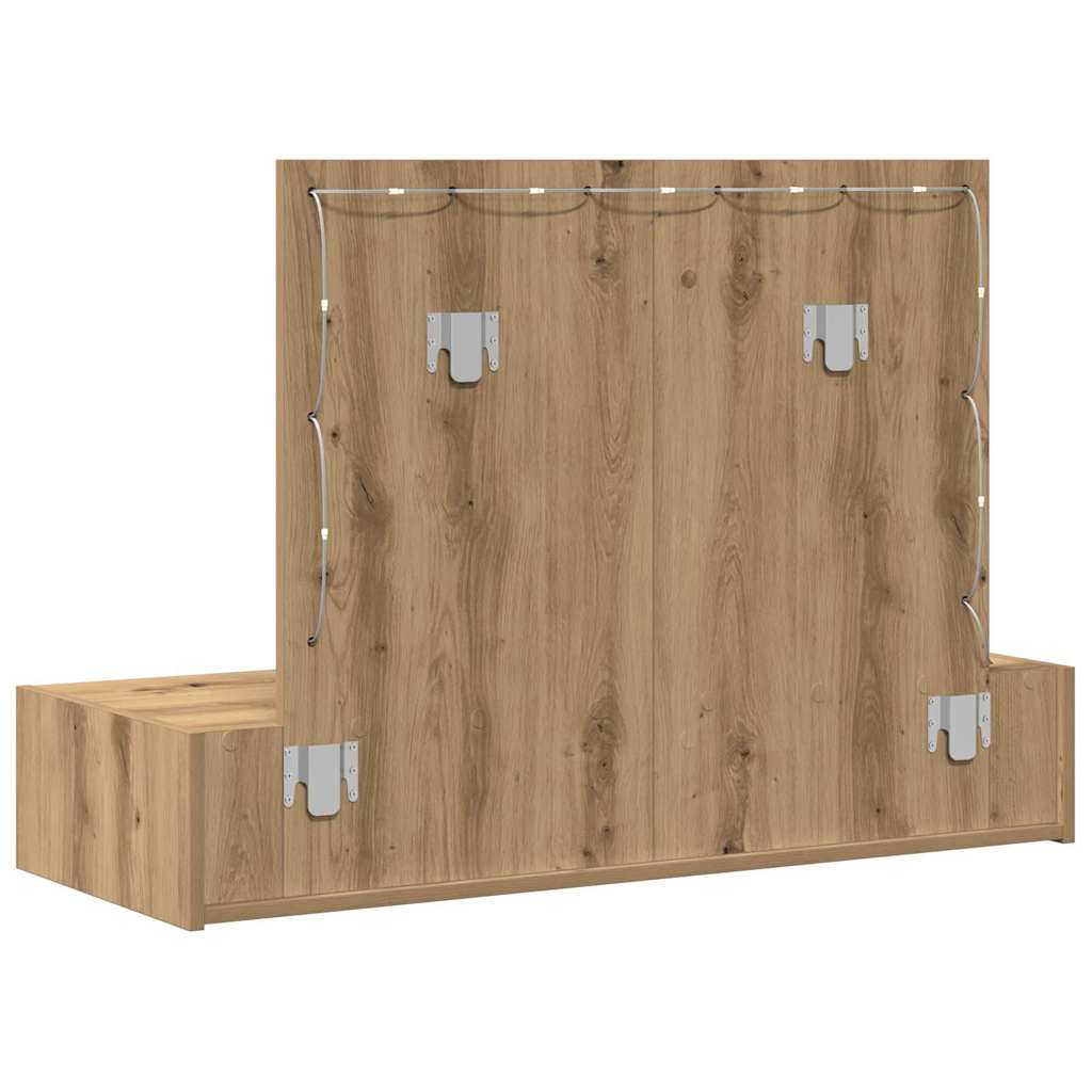 Sminkebord med speillys Brun 100 x 40 x 70 cm Konstruert tre