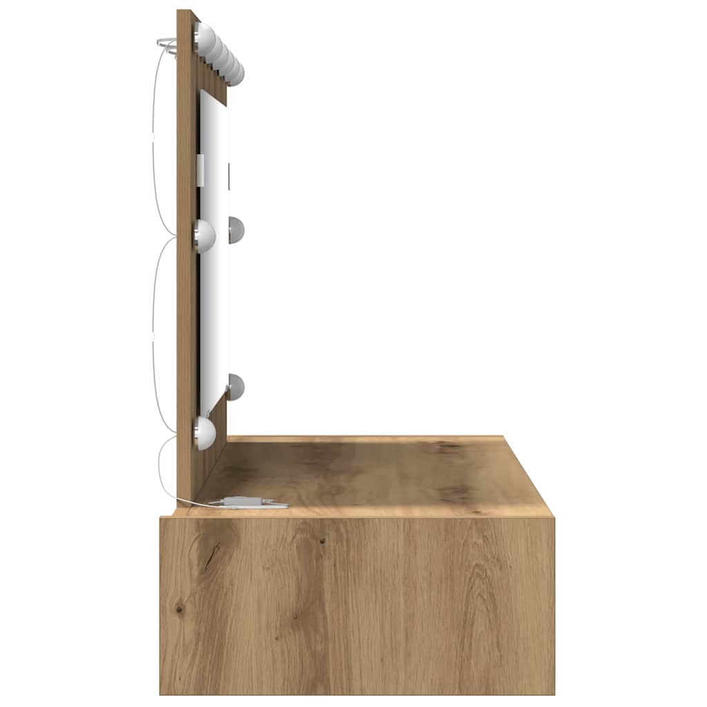 Sminkebord med speillys Brun 100 x 40 x 70 cm Konstruert tre