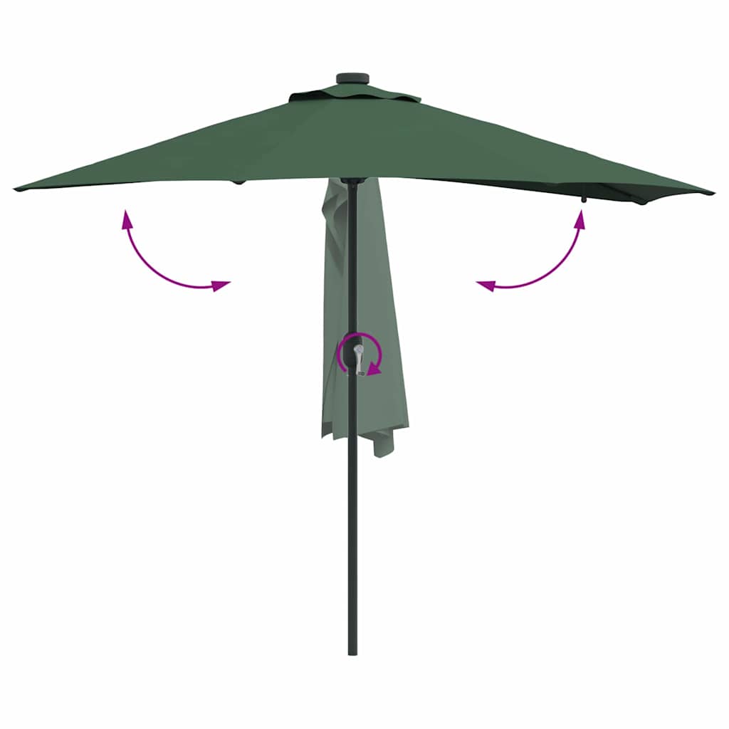 Hageparasol grønn 294 x 150 x 223 cm Polyester og stål