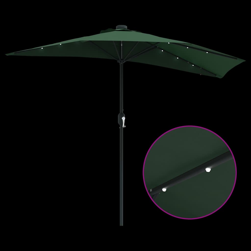 Hageparasol grønn 294 x 150 x 223 cm Polyester og stål