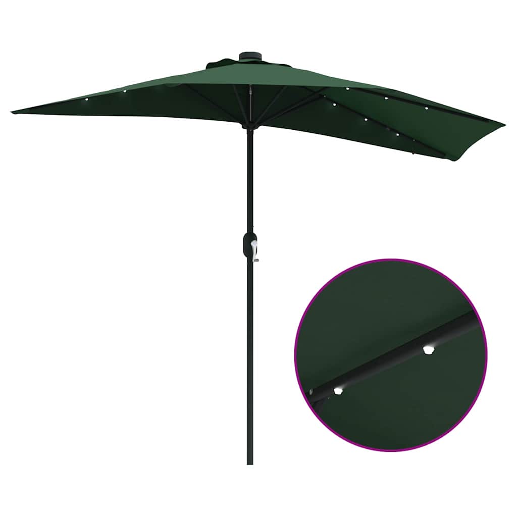 Hageparasol grønn 294 x 150 x 223 cm Polyester og stål
