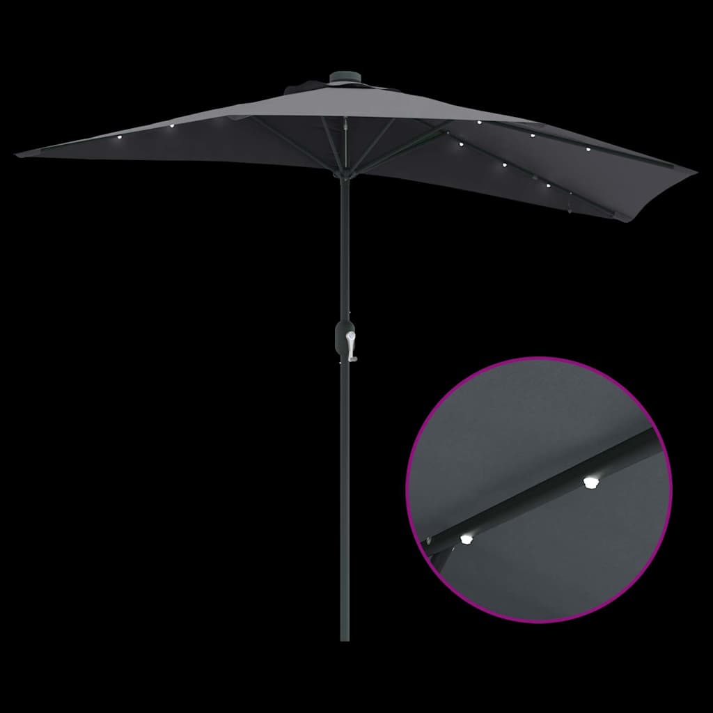 Hageparasol Antrasitt 294 x 150 x 223 cm Polyester og stål