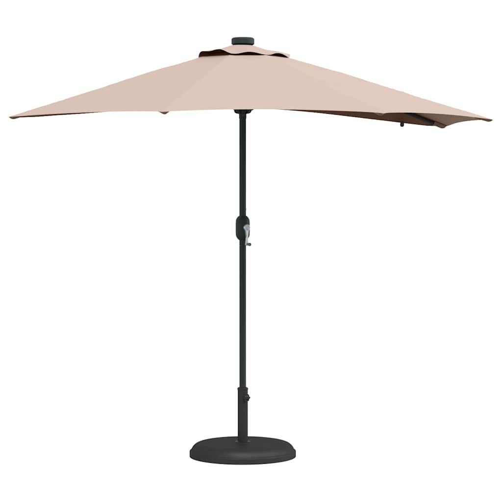 Hageparasol Gråbrun 294 x 150 x 223 cm Polyester og stål