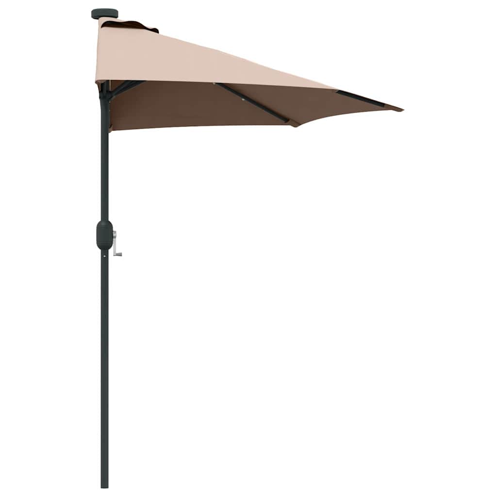 Hageparasol Gråbrun 294 x 150 x 223 cm Polyester og stål