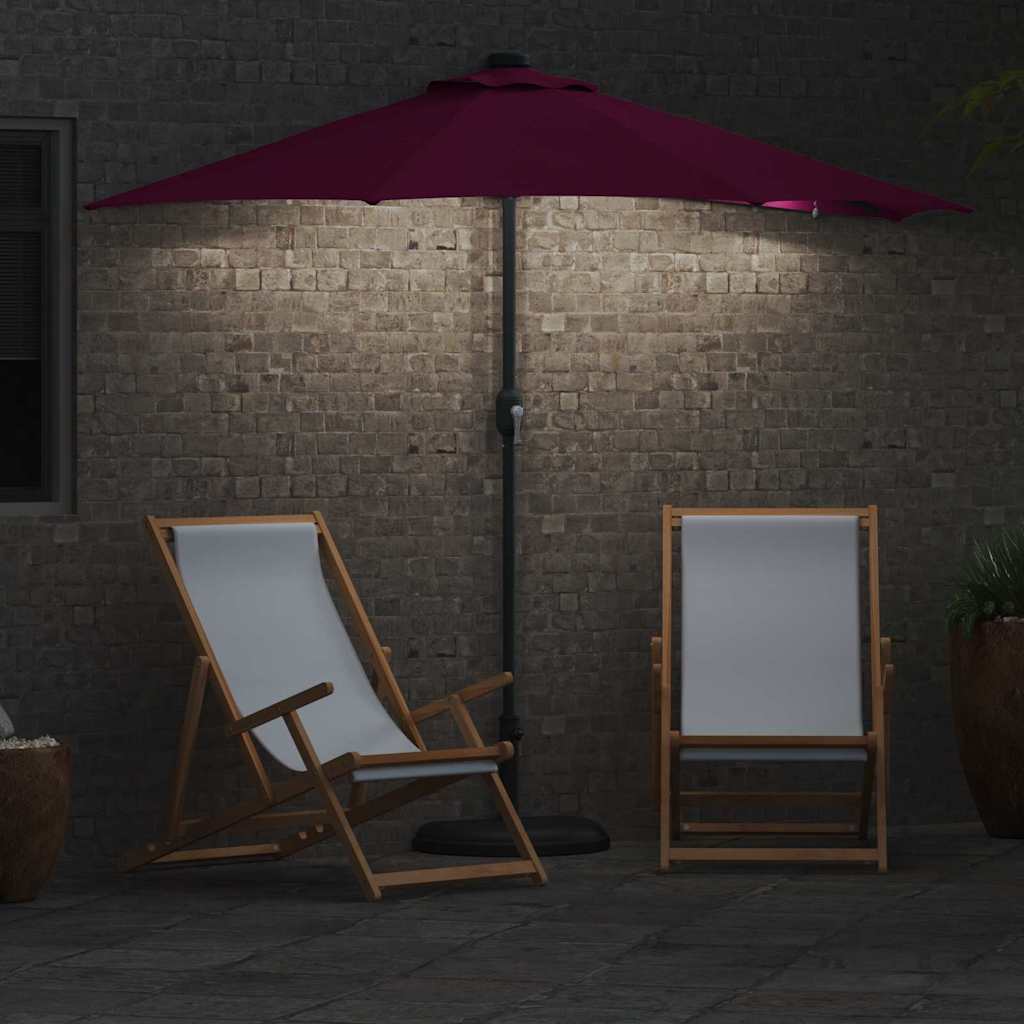 Hageparasol Bordeaux Rød 294 x 150 x 223 cm Polyester og stål