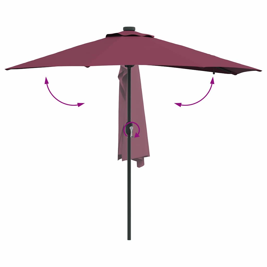 Hageparasol Bordeaux Rød 294 x 150 x 223 cm Polyester og stål