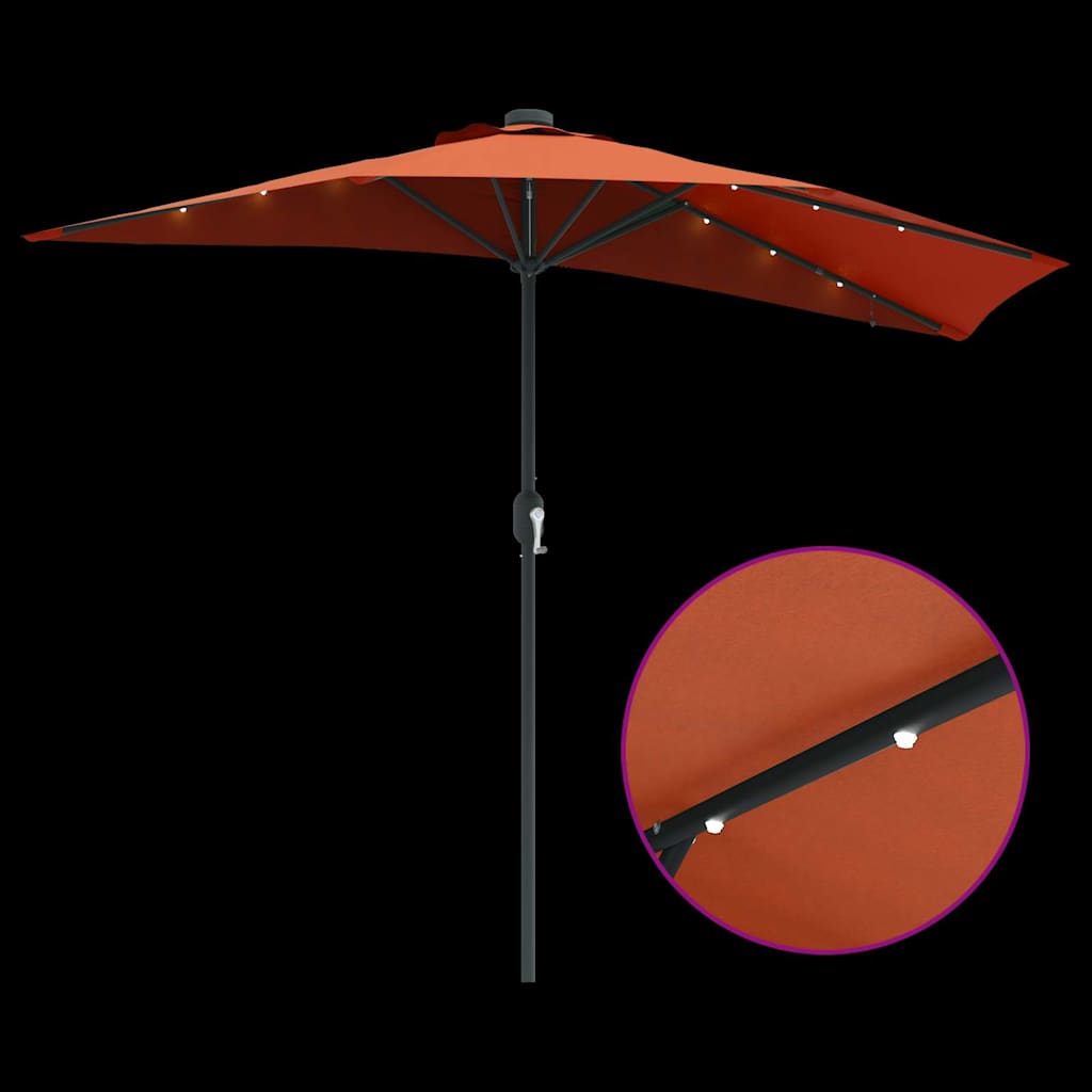 Hageparasol Terrakotta 294 x 150 x 223 cm Polyester og stål