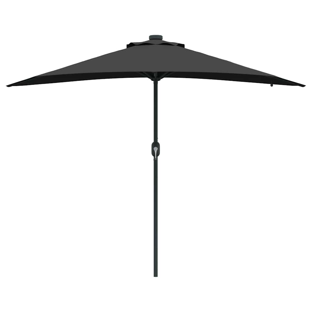Hageparasol Svart 294 x 150 x 223 cm Polyester og stål