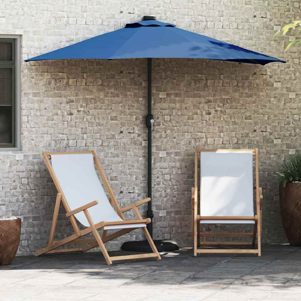 Hageparasol 294 x 150 x 223 cm Polyester og stål Azurblå