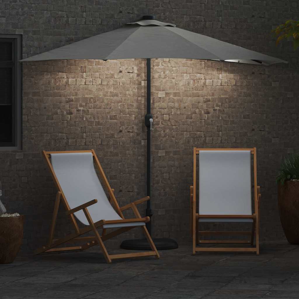 Hageparasol sand 294 x 150 x 224 cm Polyester og stål