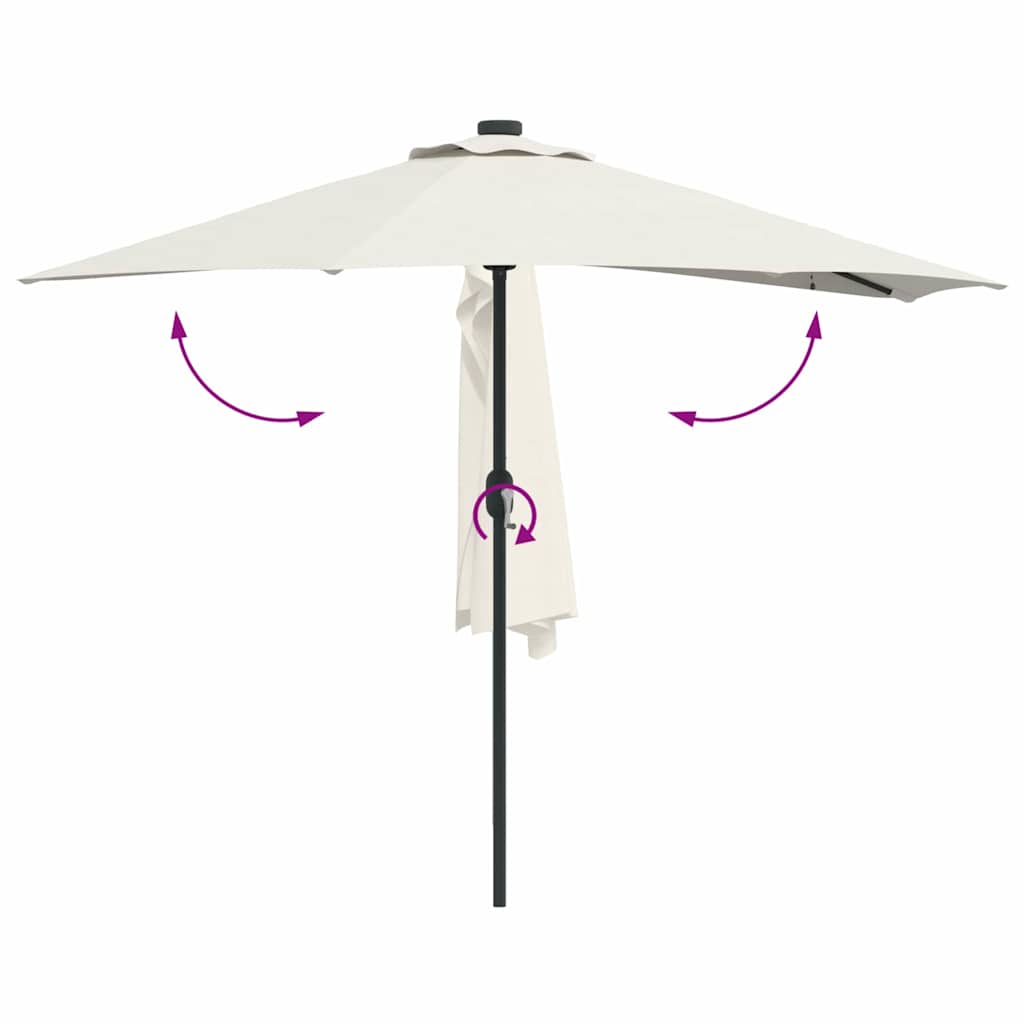Hageparasol sand 294 x 150 x 224 cm Polyester og stål