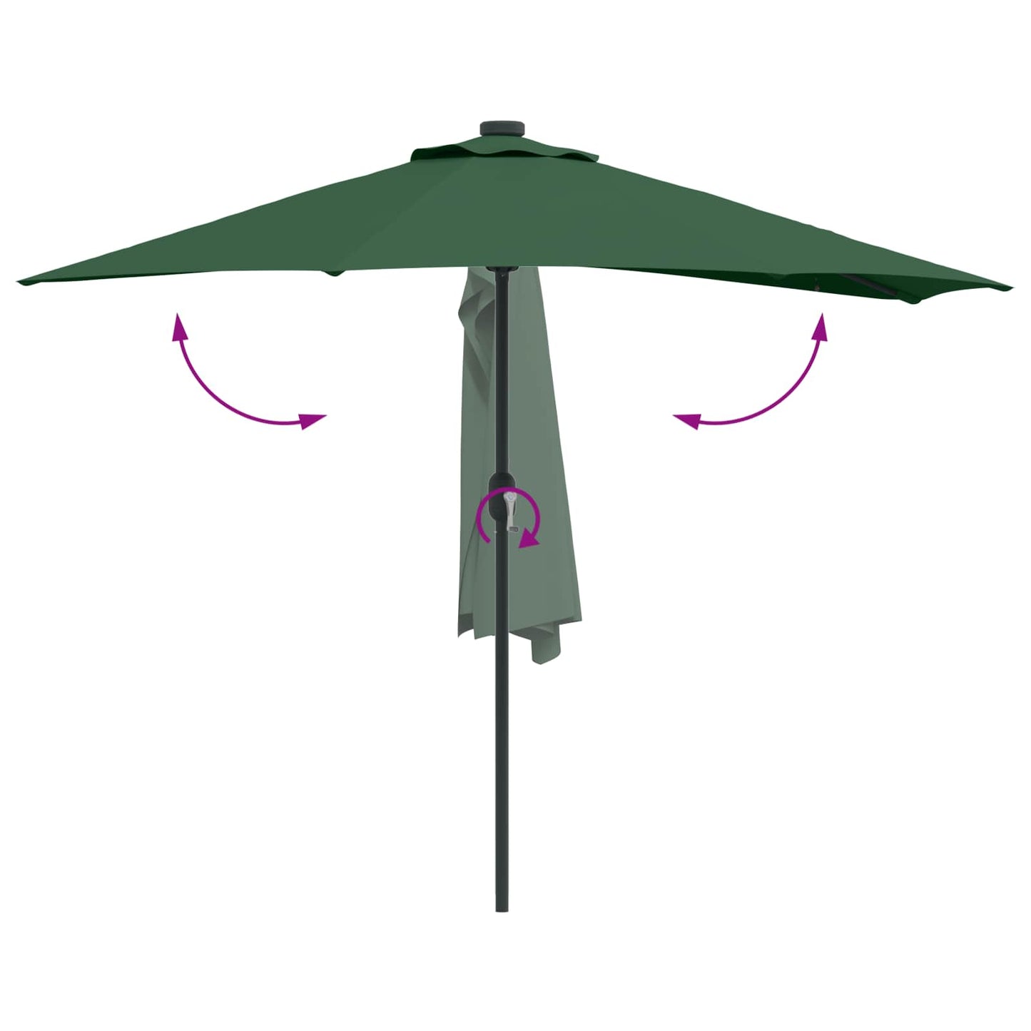 Hageparasol grønn 294 x 150 x 224 cm Polyester og stål