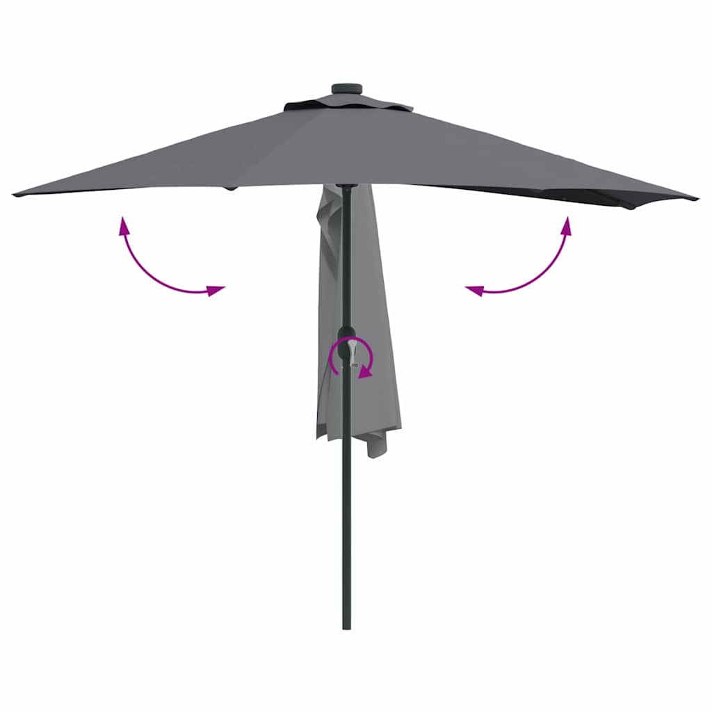 Hageparasol Antrasitt 294 x 150 x 224 cm Polyester og stål