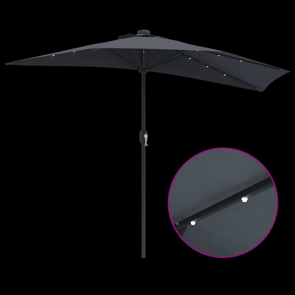 Hageparasol Antrasitt 294 x 150 x 224 cm Polyester og stål